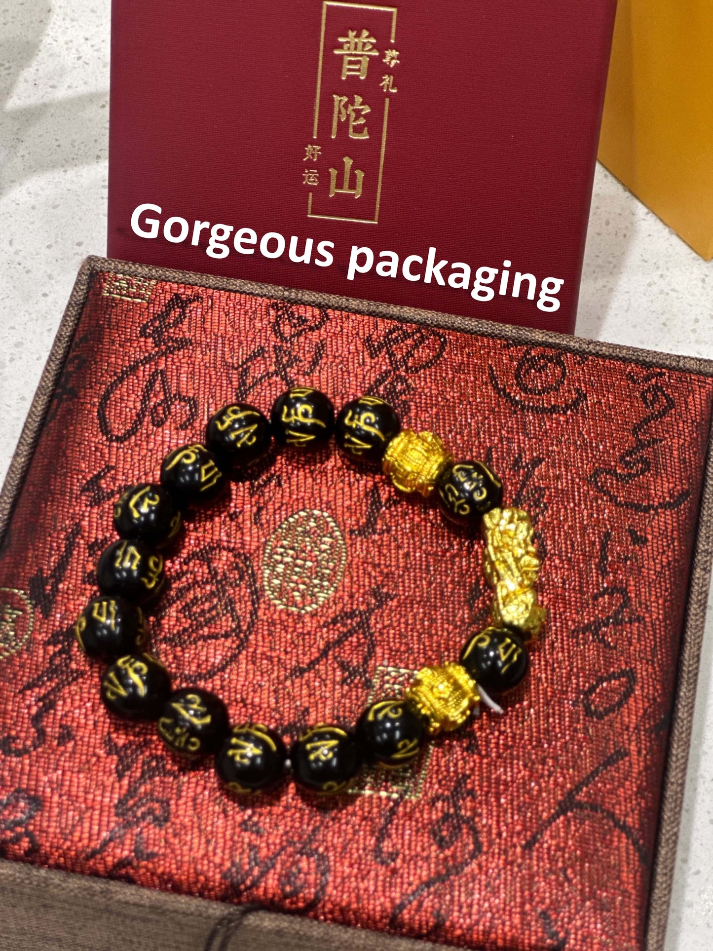 Attract Wealth and Luck with the Pixiu Wealth Mantra Bracelet From Putuo Mountain Temple