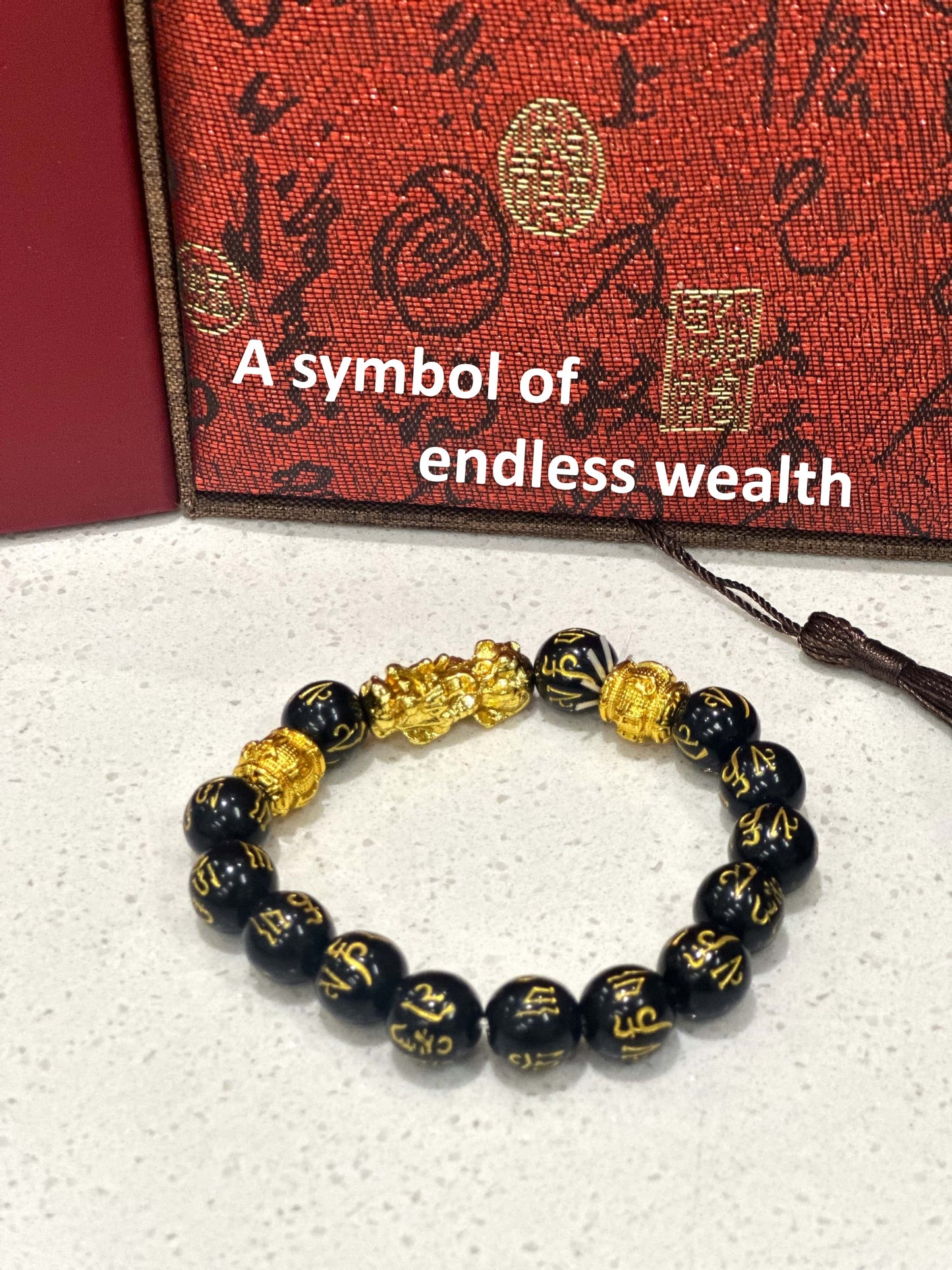 Attract Wealth and Luck with the Pixiu Wealth Mantra Bracelet From Putuo Mountain Temple