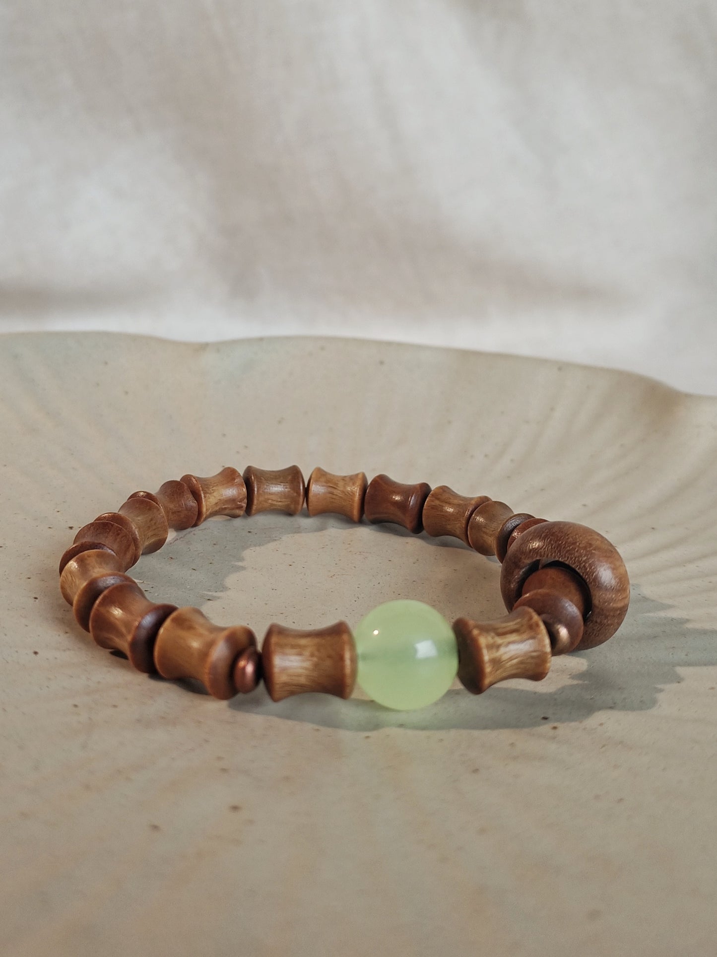 Rising Success Bamboo Bracelet – Green & Black Sandalwood from Jiming Temple