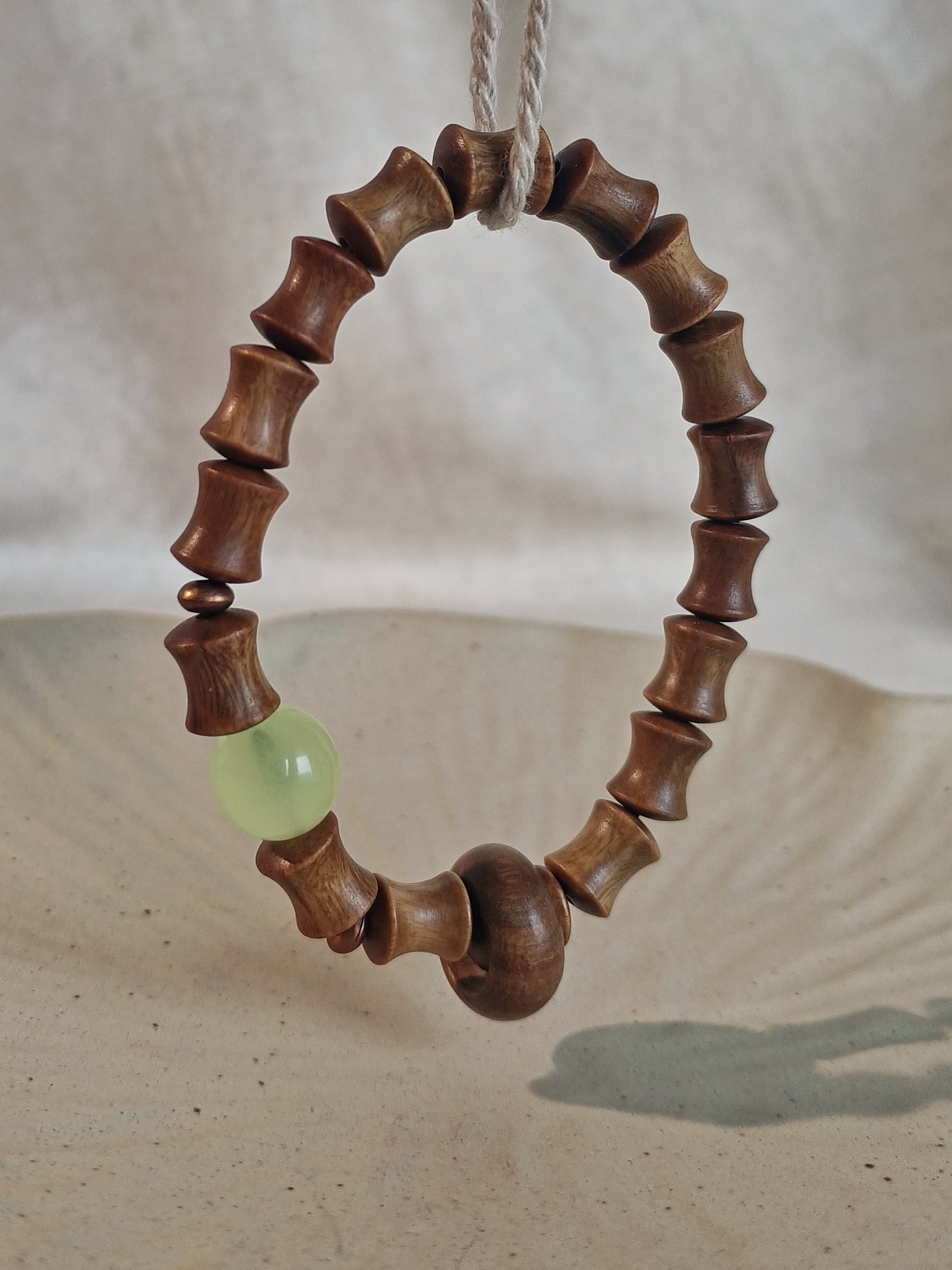 Rising Success Bamboo Bracelet – Green & Black Sandalwood from Jiming Temple