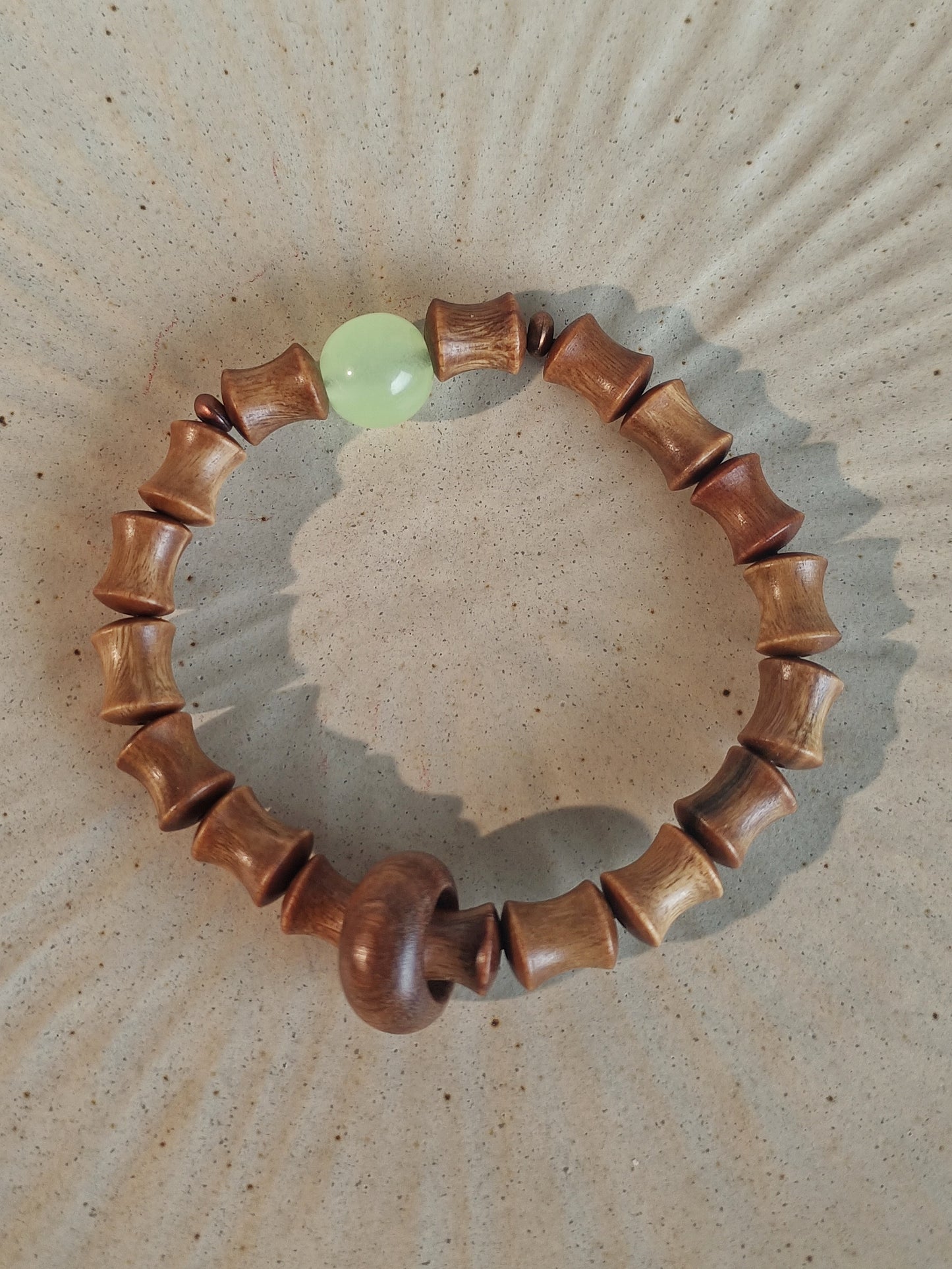 Rising Success Bamboo Bracelet – Green & Black Sandalwood from Jiming Temple